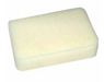 Rectangular white foam filter on a white background